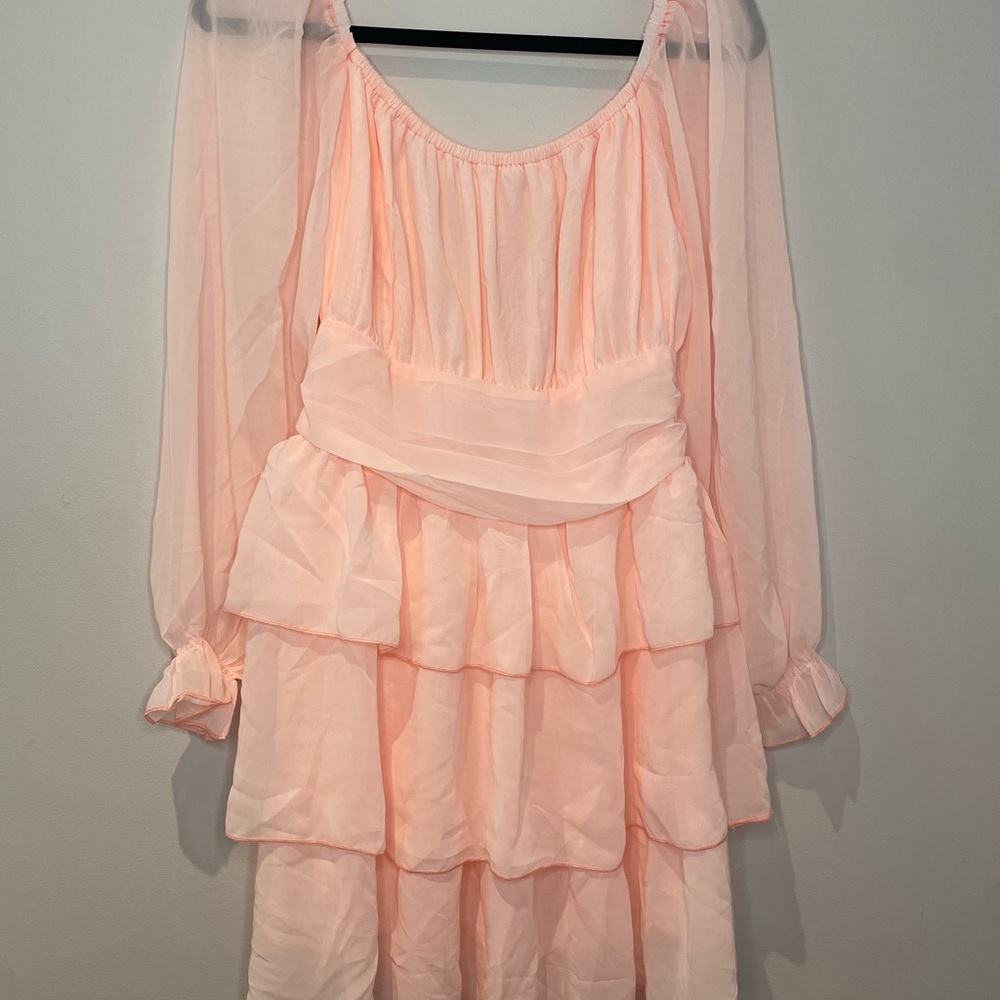 Flowy Pink Layered Dress